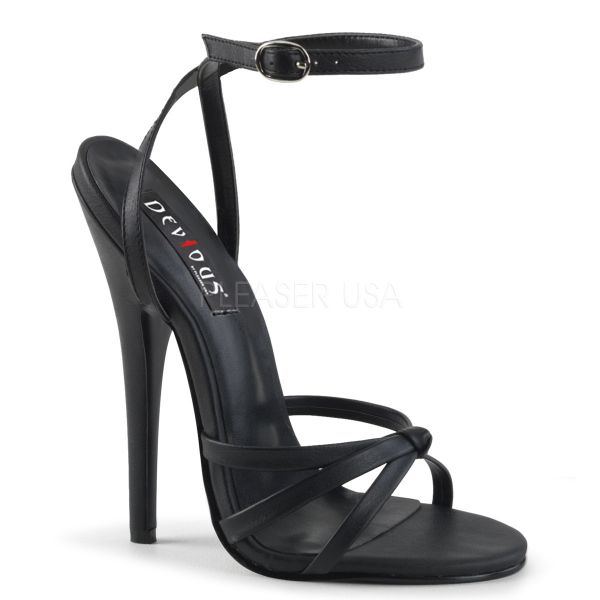 High-Heel Riemchen-Sandalette schwarz Lack DOMINA-108